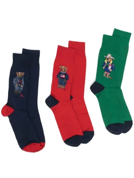 Șosete Polo Ralph Lauren cu broderie alergare cu cordon gri