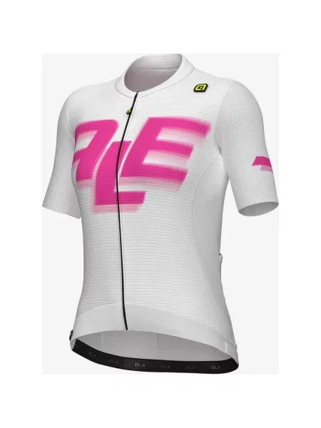 Koszulka rowerowa Alé PR-E Sauvage logo fioletowy L biały