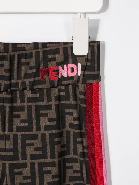 Legginsy dziecięce Fendi brązowe