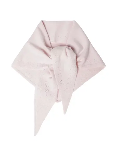 Fular Chloé cu broderie roz