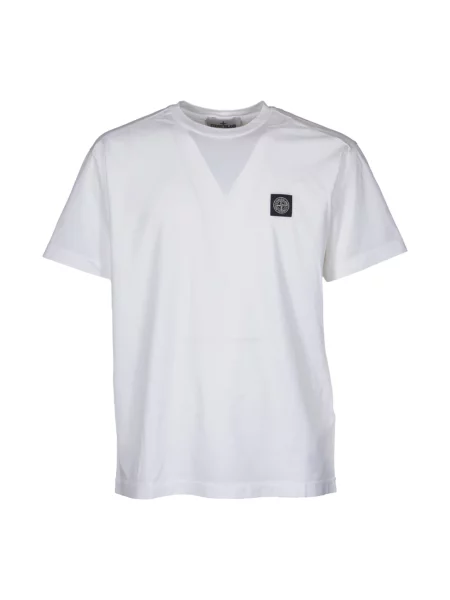 Koszulka Stone Island z krótkim rękawem z dżerseju z kamieniami biała