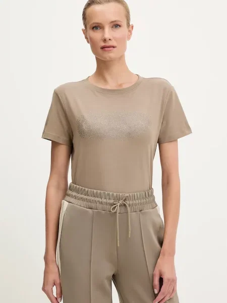 Тениска Guess INGRID дамска бежово