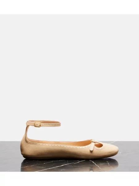 Balerini Chloé din piele bej