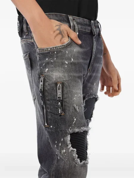 Blugi Philipp Plein zdrențuiți gri