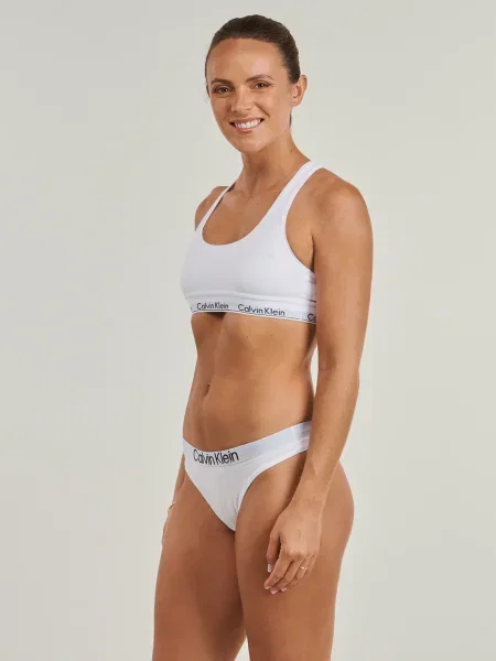 Bez podšívky bralet Calvin Klein Jeans modalovy biela