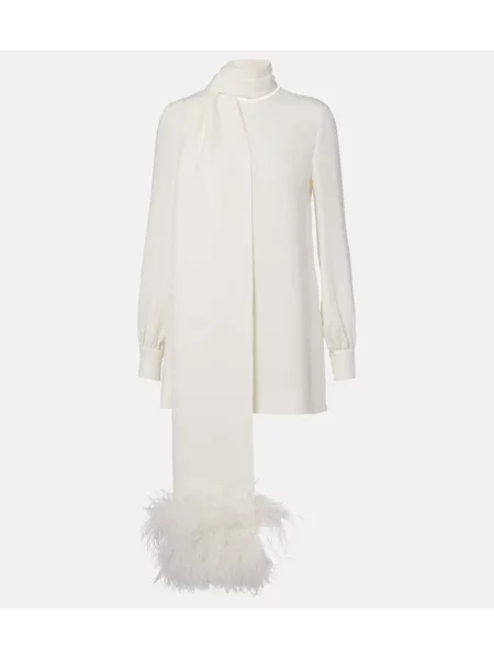 Jedwabny top Valentino biały