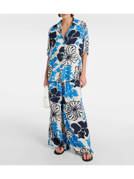Cămașă Faithfull cu model floral albastru