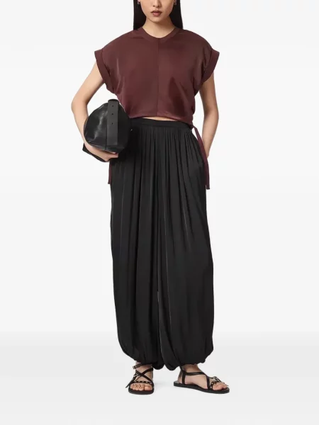 Bluză Allsaints cu legături roșu
