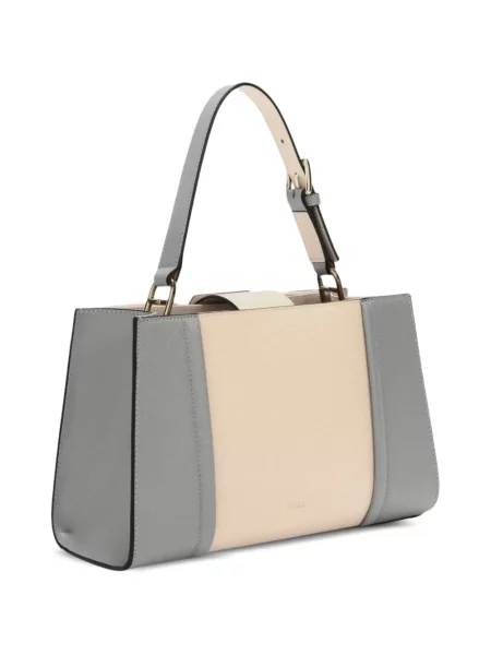 Bőr shopper táska Furla szürke