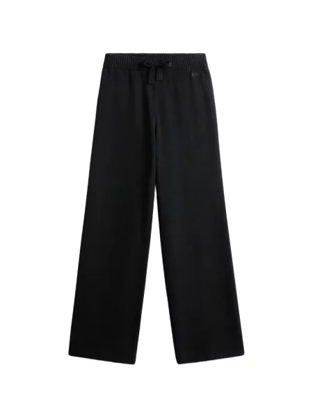 Pantaloni Woolrich tricotate cu cordon negru