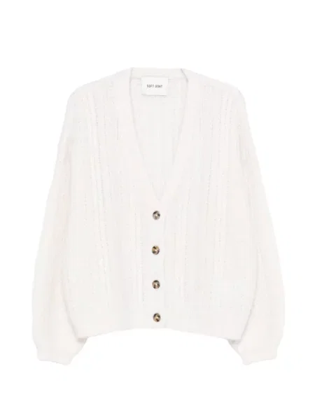 Cardigan Soft Goat fără armătură alb