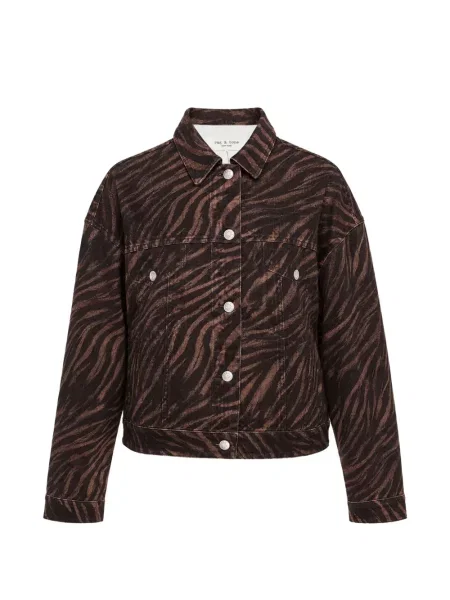 Geacă de blugi Rag & Bone cu imagine cu model zebră maro