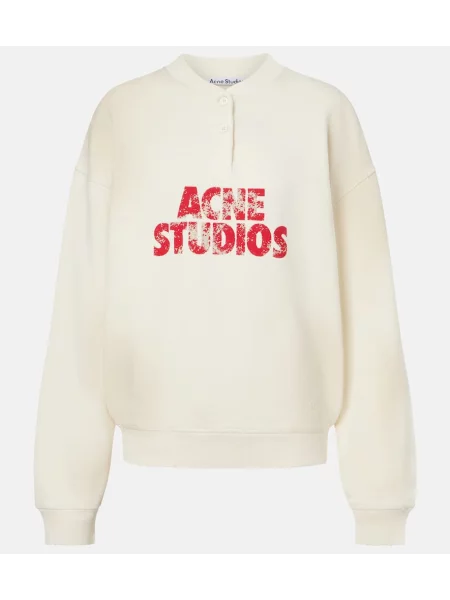 Hanorac Acne Studios zdrențuiți din jerseu alb