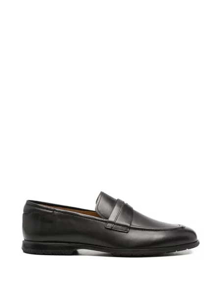 Pantofi loafer John Harrison din piele cu bretele negru