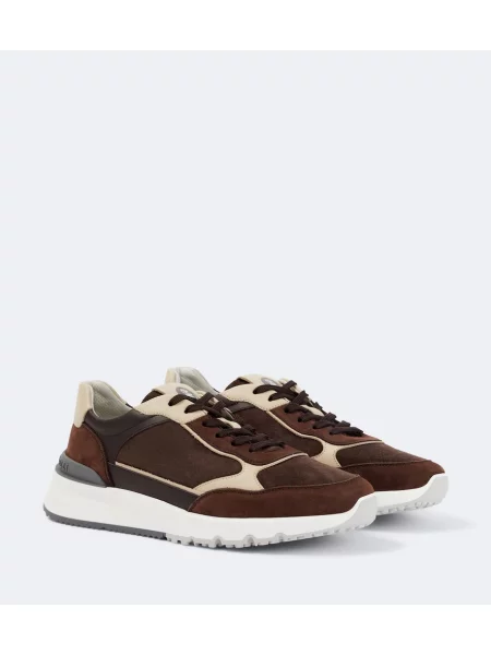 Sneakerși Brunello Cucinelli din piele de căprioară gri