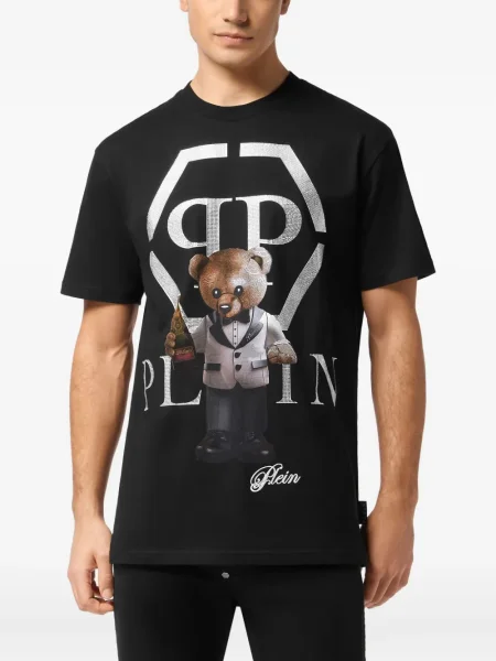 Tricou Philipp Plein cu imagine negru