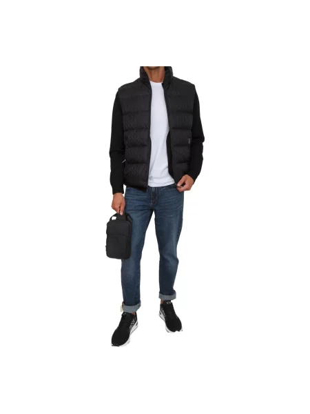 Kamizelka puchowa Armani Exchange z logo czarna