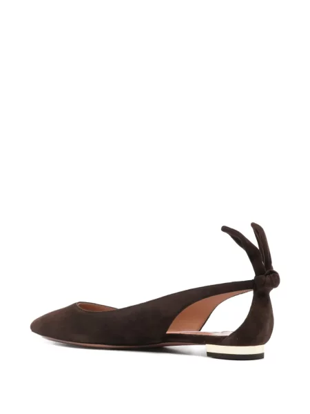 Balerini Aquazzura cu funde slingback maro