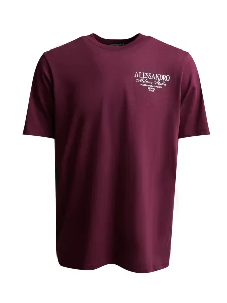 Alessandro Zavetti Tricou Montanelli roșu bordeaux alb