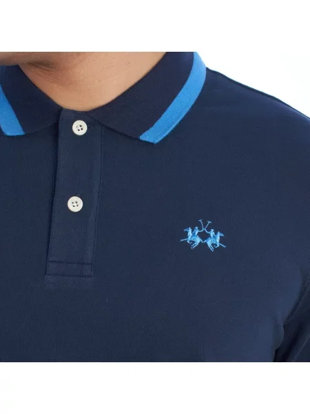 Polo La Martina z krótkim rękawem niebieskie