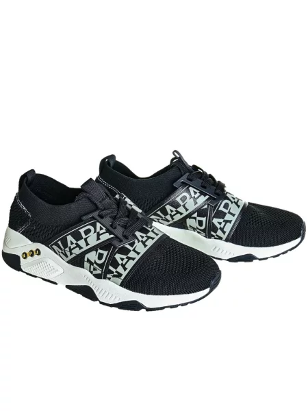 Sneakersy Napapijri z siateczką z siateczki czarne