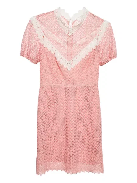 Костюм рокля Sandro с дантела розово