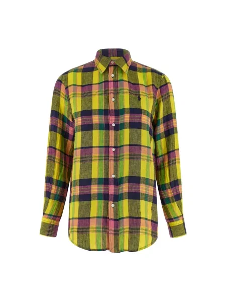 Lniana wielobarwność koszula Polo Ralph Lauren w kratkę