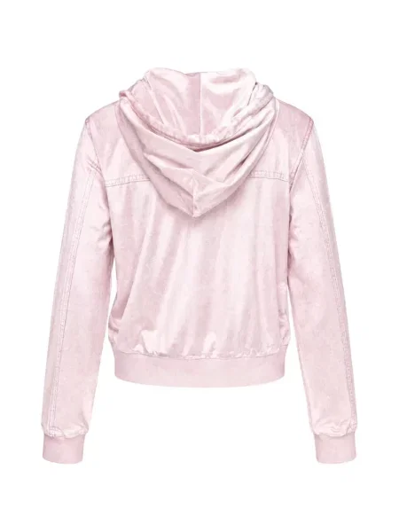 Hanorac cu glugă Rag & Bone de catifea roz