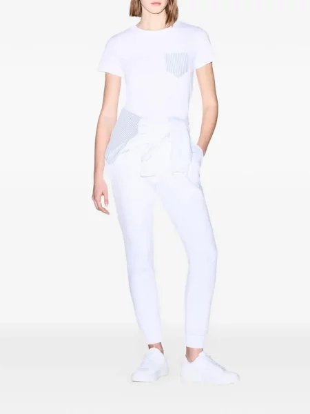Tricou Armani Exchange cu dungi alb