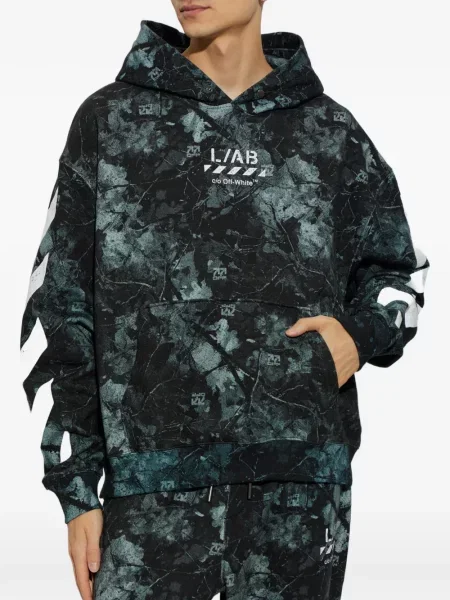 Hanorac cu glugă L/ab C/o Off-white cu imagine alb