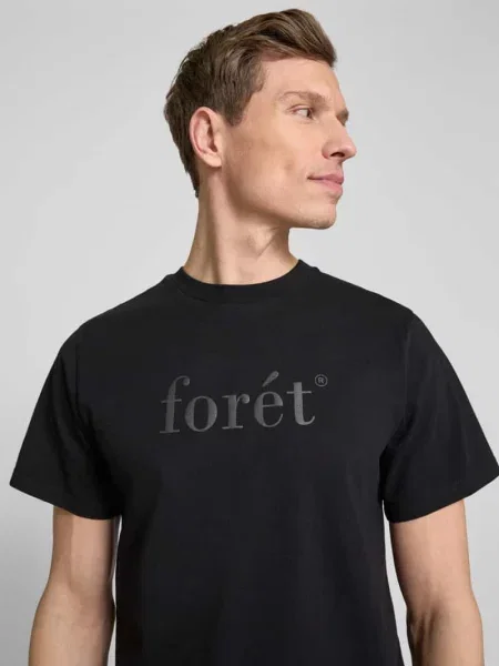 T-shirt z nadrukiem z logo model ‘AMBER’ Forét czarna