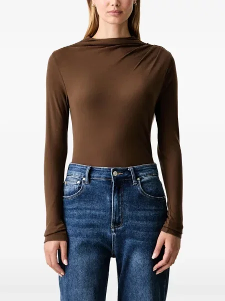 Lung tricou polo Marc O'polo drapate maro