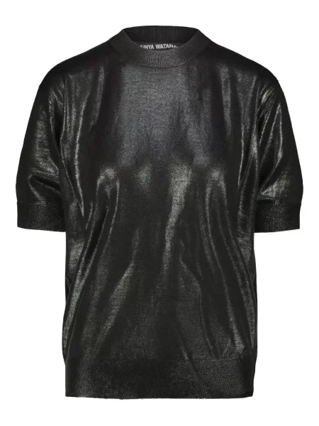 Dzianinowa krótka koszulka Junya Watanabe czarna
