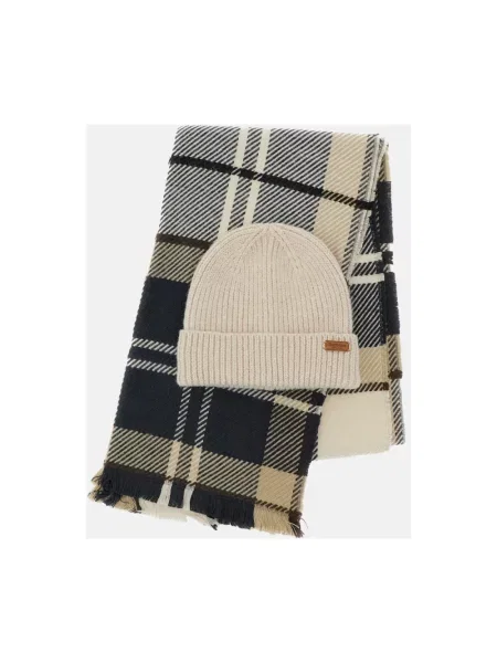 Barbour czapka i szalik beżowa