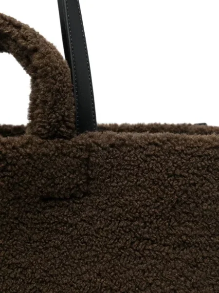 Geantă shopper Lacoste cu broderie maro