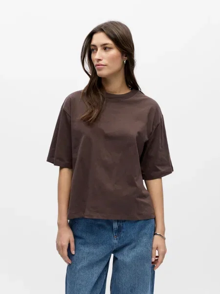 OBJECT Tricou OBJGima închis maro