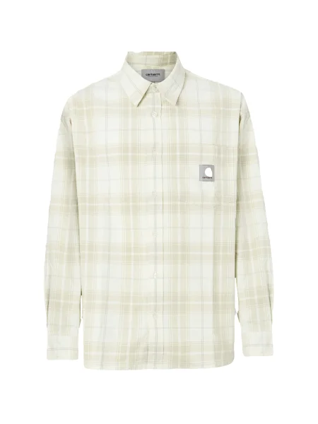 Carhartt WIP Cămașă Wilber nisipiu / gri alb