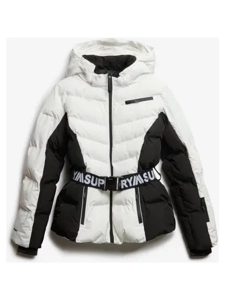 Kurtka Superdry Luxe Belted Padded Czarny S biały