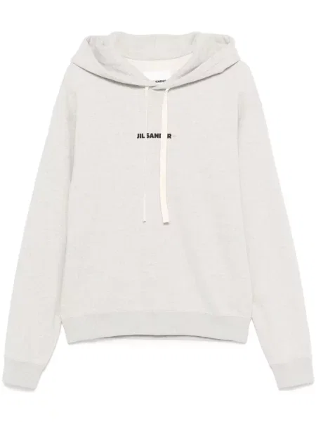 Hanorac cu glugă Jil Sander cu imagine gri