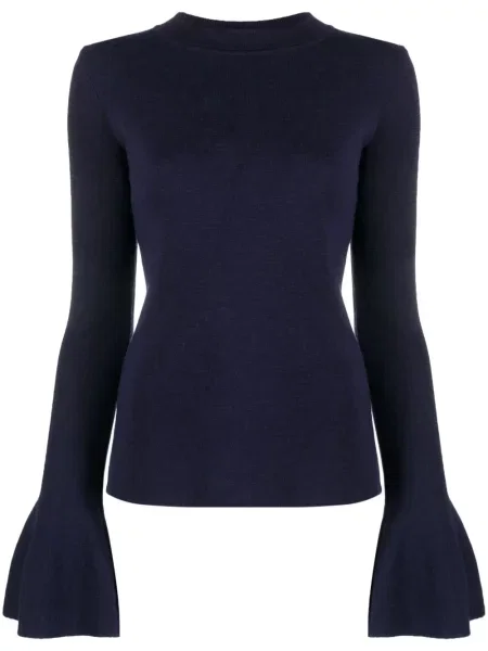 Dzianinowy sweter D'estree dzwony niebieski