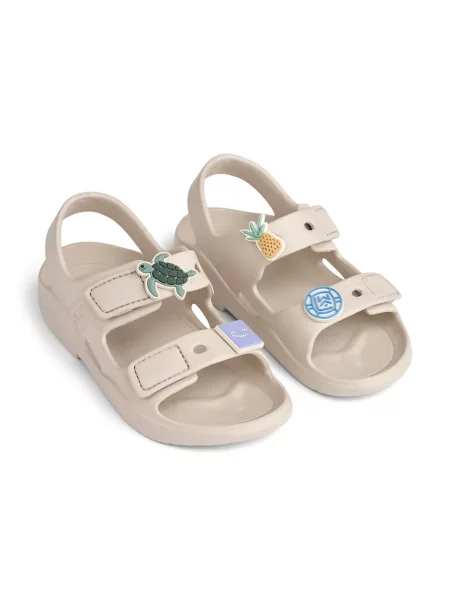 Liewood sandále s otvorenou pätou detské Lilo Sandals with Charms béžová