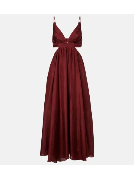 Rochie maxi Zimmermann de mătase de costum bordo
