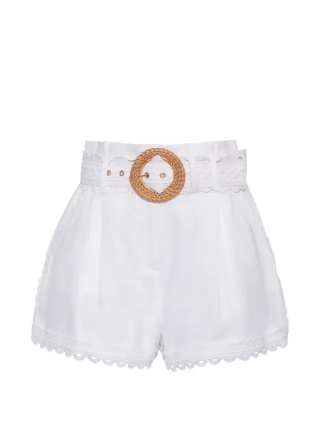 Pantaloni scurți Cara Cara din dantelă alb