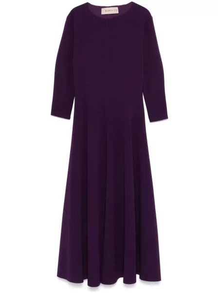 Sukienka midi Blanca Vita z krepy do kolan garniturowa fioletowa
