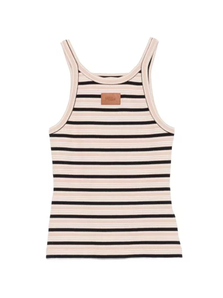 Top Fendi cu dungi tricotate roz