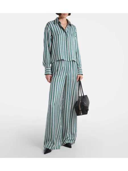 Hodvábne pruhované nohavice Max Mara