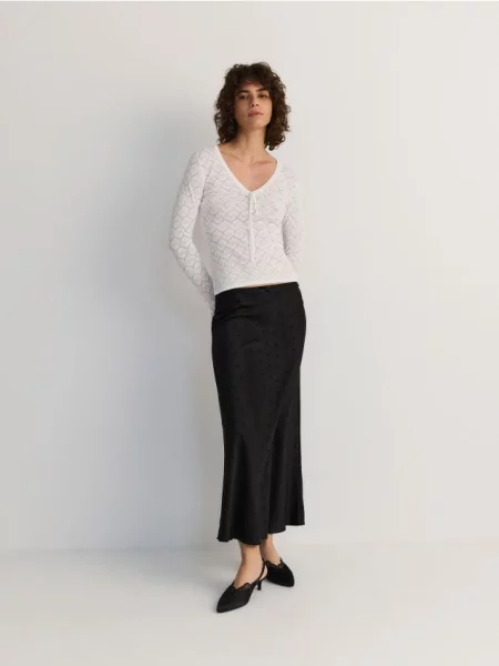 Reserved Fustă midi negru