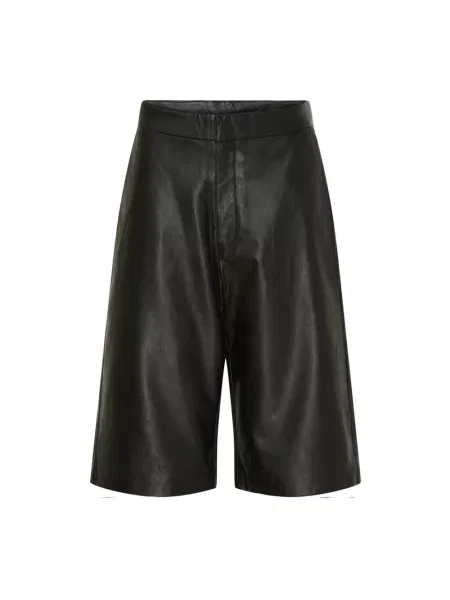 Bermudy Notyz skórzane czarne