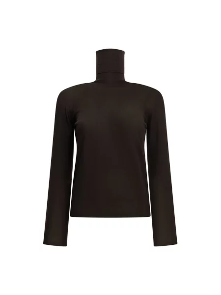 Sweter z golfem Max Mara wełniany brązowy