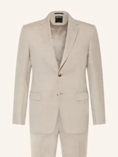 Zegna Oblek Drop 7 Extra Slim Fit béžová